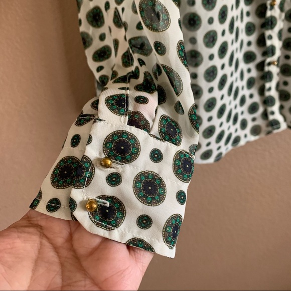 Philosophy Sheer Button Down Blouse Size Large - Picture 5 of 8